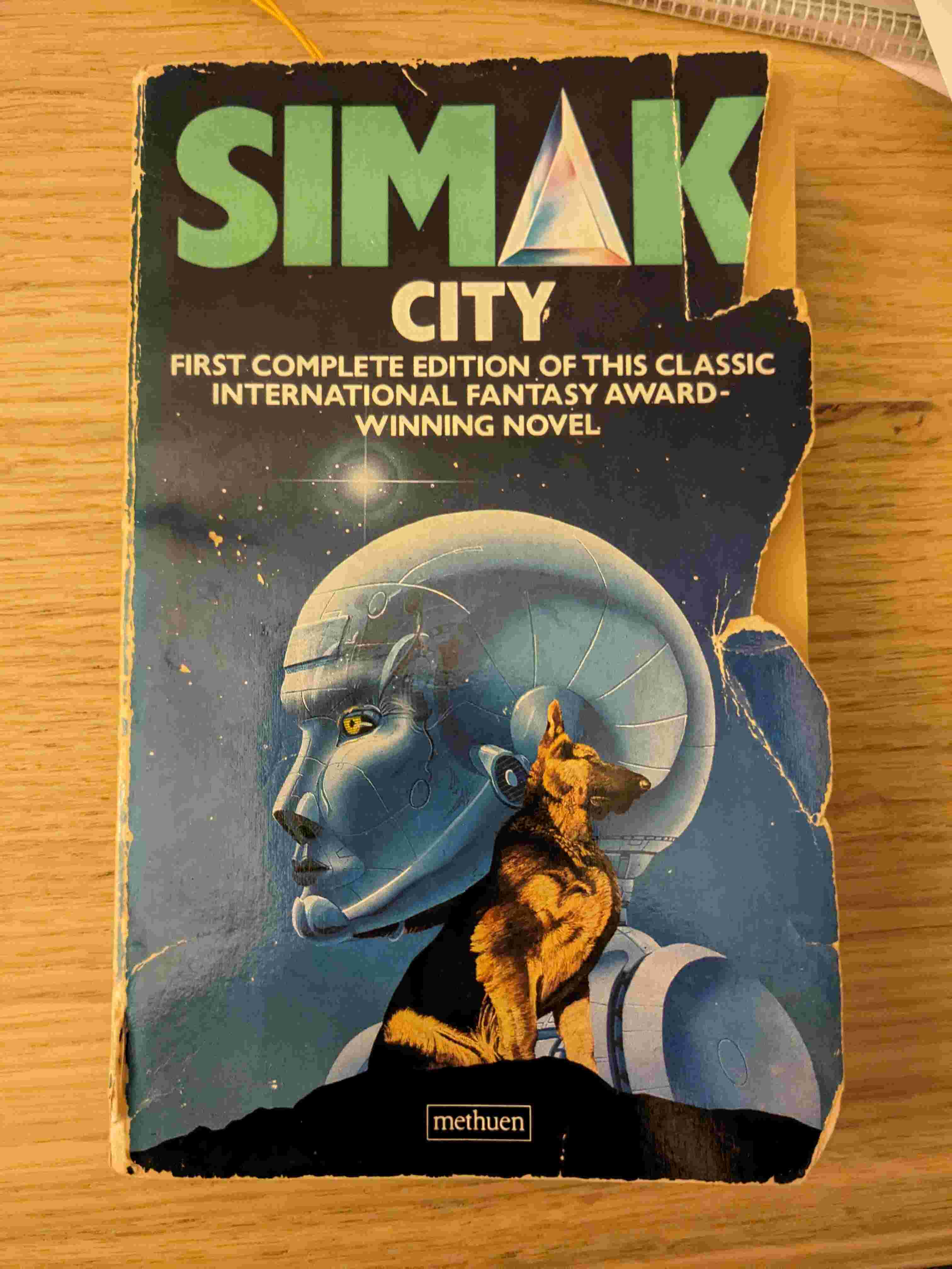 Worn out paperback cover for City by Simak